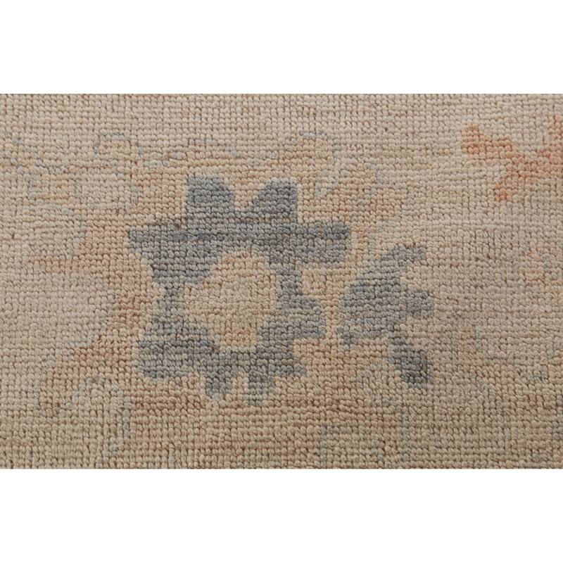 Hand Knotted Oriental 100% Wool Carpet Transitional All-Over Navy Blue & Blues Oushak Area Rug - 12' 1'' X 9' 10''