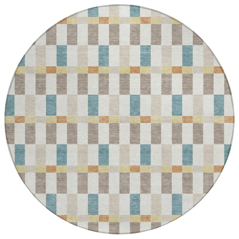 Machine Washable Indoor/ Outdoor Modern Chanute Chantille Rug