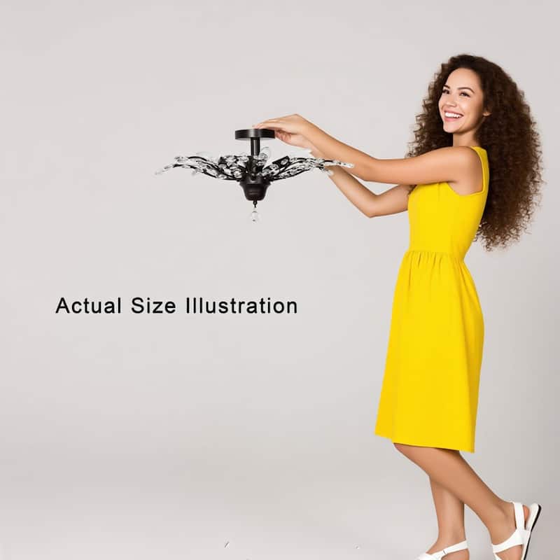 Holly 4-light Crystal Leaves Flush Mount