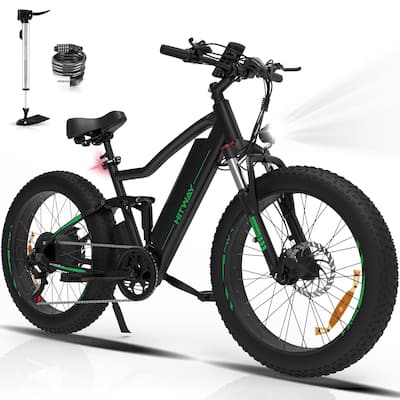 HITWAY 750W, 48V, 15Ah Electric Bike with 26*4.0 Inch Fat Tire, Shimano 7-Speed Transmission and IP54 Waterproof