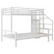 preview thumbnail 6 of 17, Metal Twin over Full Bunk Bed with Storage Staircase and Open Wardrobe