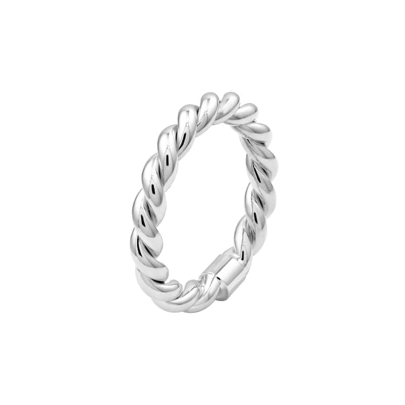 Curata 14K Yellow or White Gold 4mm Bold Braided Band Ring