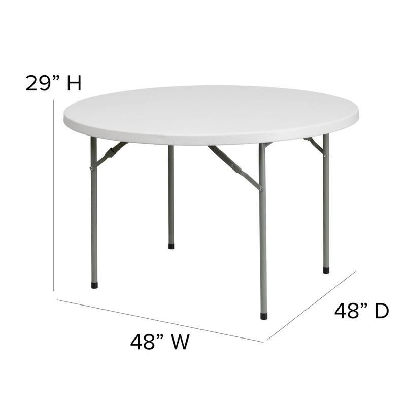48" Round Granite White Plastic Event and Party Folding Table