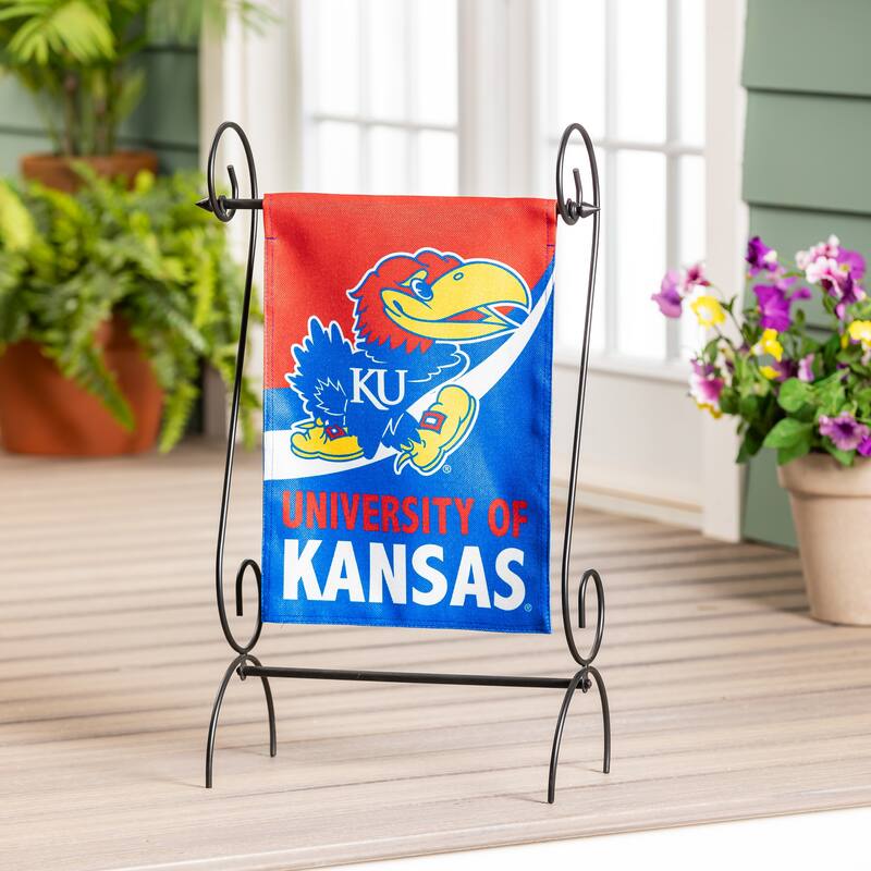 University of Kansas Burlap Flag Garden Size