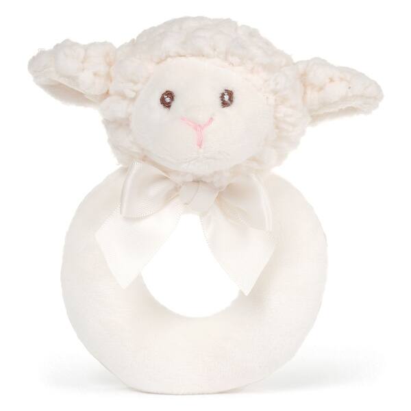 slide 2 of 6, Bearington Baby Lamby 5.5" Cream Lamb Plush Rattle