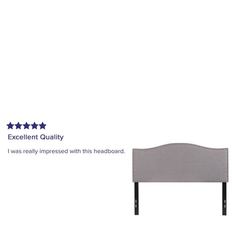 Arched Upholstered Headboard with Nailhead Trim