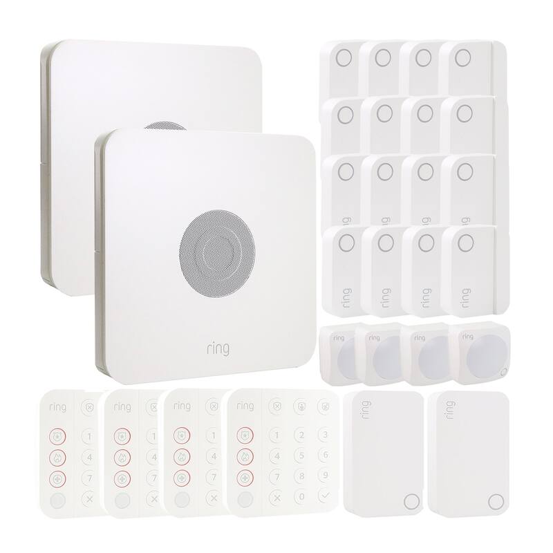 2x Ring Alarm 14-Piece Home Security Kit - Wireless System, Works with Alexa - White