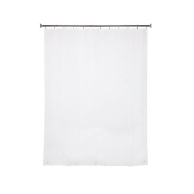 Kenney Medium Weight PEVA Shower Curtain Liner & Beaded Roller Ring Set, 70" W x 72" H