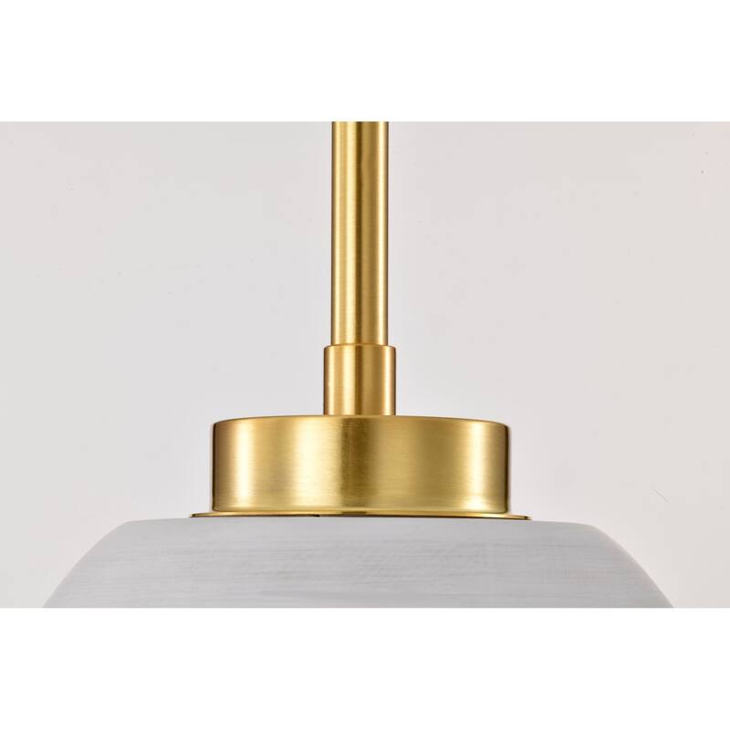 Collins 8 Inch Mini Pendant with White Ceramic - Brushed Brass