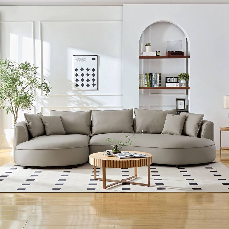 L-Shaped Leather Sectional Sofa with Chaise – Large Luxe Couch for Living Room