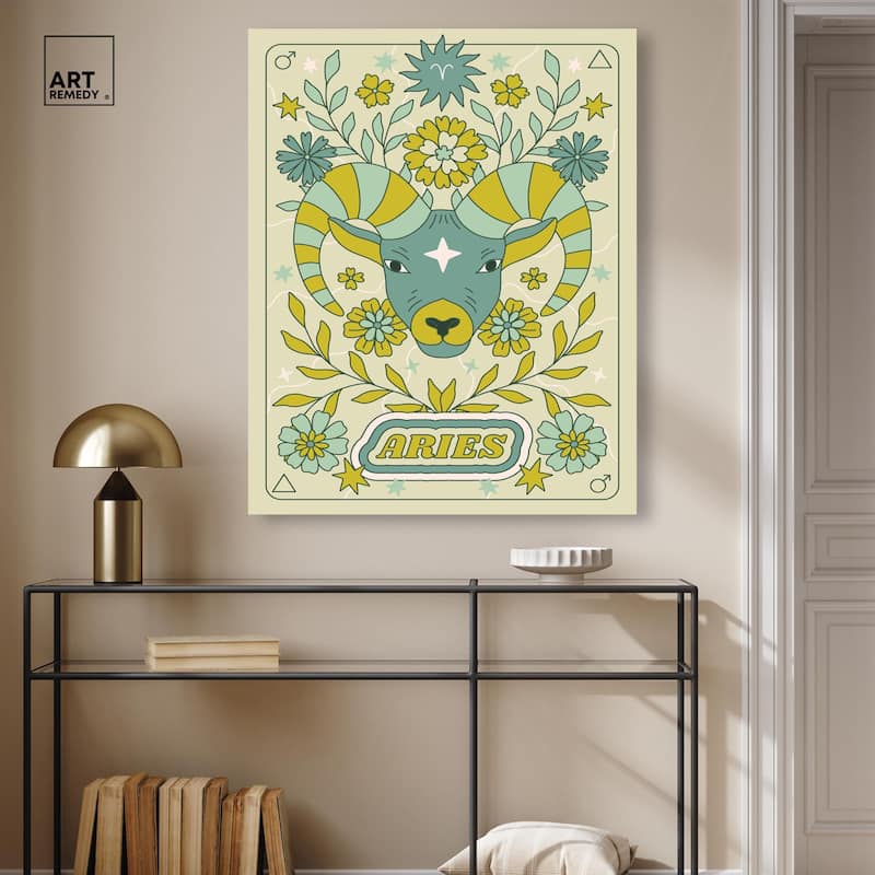 Aries Stars Card Canvas by Art Remedy, Gallery Wrapped