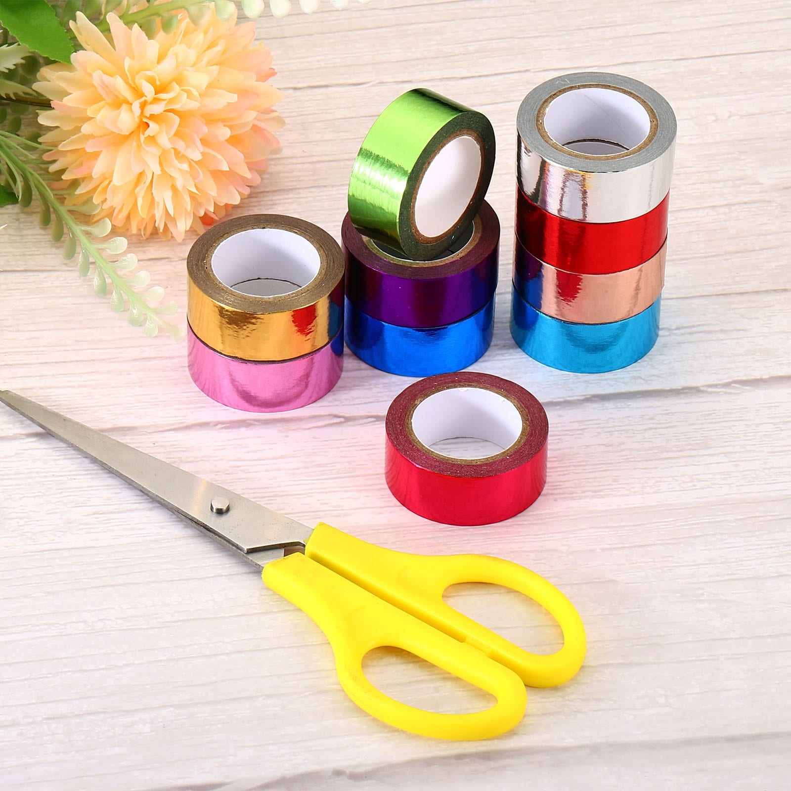 Metallic Washi Tape 15mmx5m, 3 Pack Tapes Adhesive - 15mmx5m - Bed