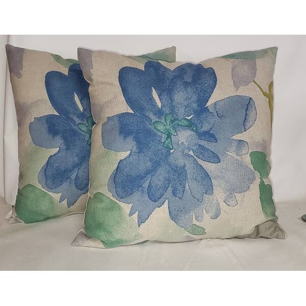 slide 1 of 1, Mantra Set of 2 Decorative Pillows Color Horizon Polyester - Aqua/Grey - Accent - Set of 2