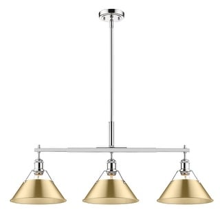 Yep by Golden Lighting Orwell 3-light Island Light in Chrome and Brushed Champagne Brass shade - Silver