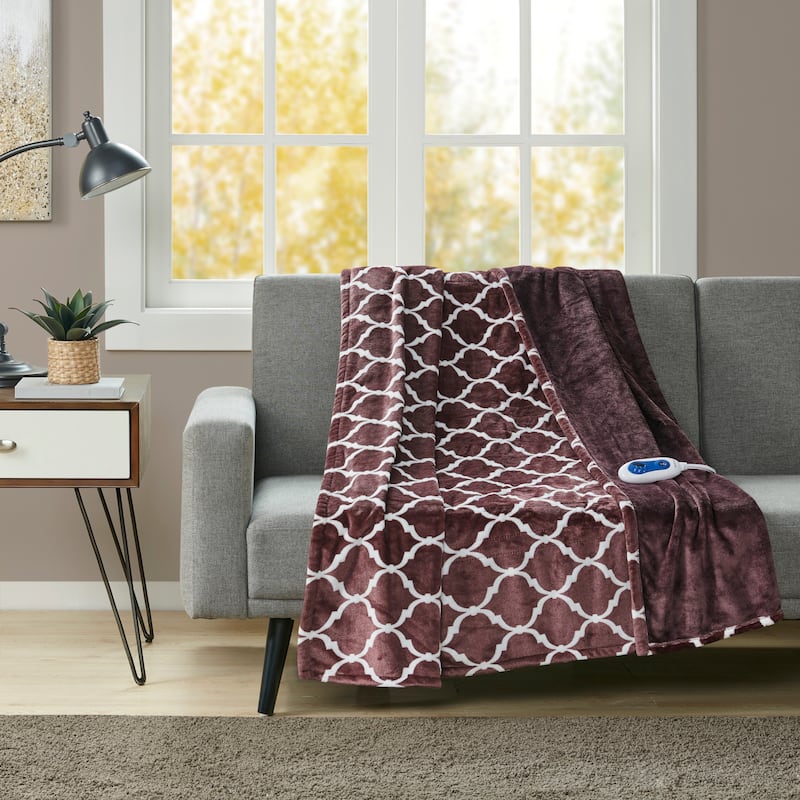 Beautyrest Oversized Heated Ogee Throw