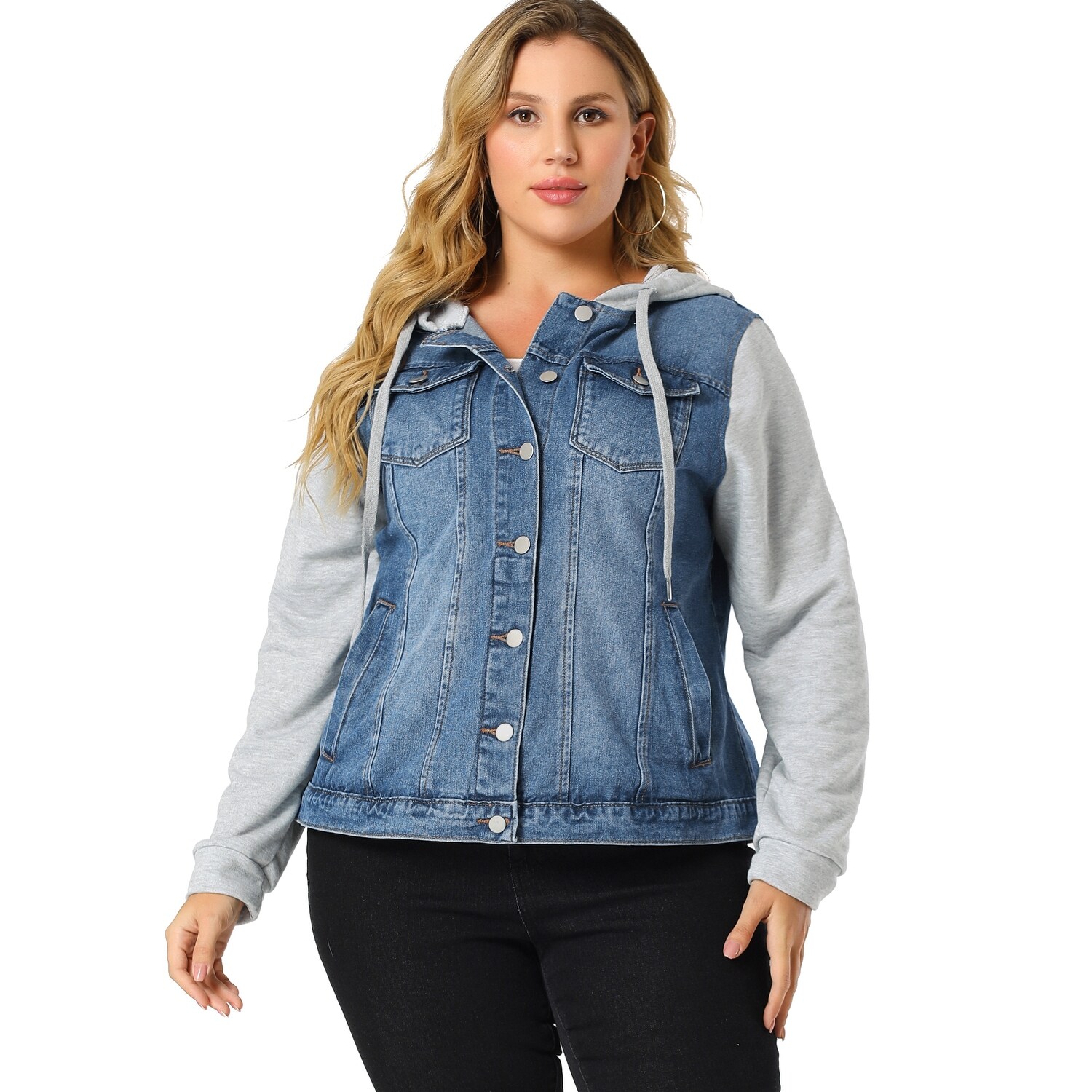 hooded jean jacket plus size