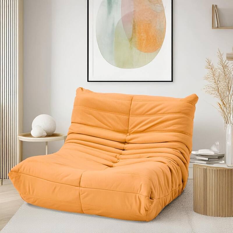 EROMMY Bean Bag Chair Togo Sofa - 28D Memory Foam Floor Chair for Adults & Kids, Lightweight Faux Leather Lounger in 5 Colors