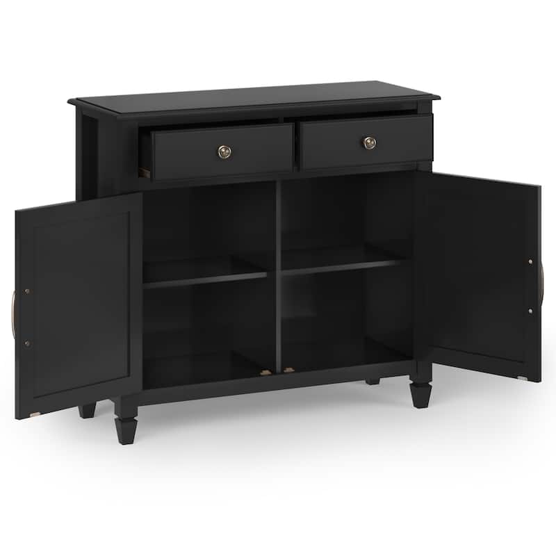 WYNDENHALL Hampshire 40" Wide Solid Wood Traditional Entryway Storage Cabinet - 40"w x 15"d x 36" h