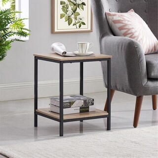 Modern Metal Living Room Coffee Table - Natural/Black - Bed Bath ...