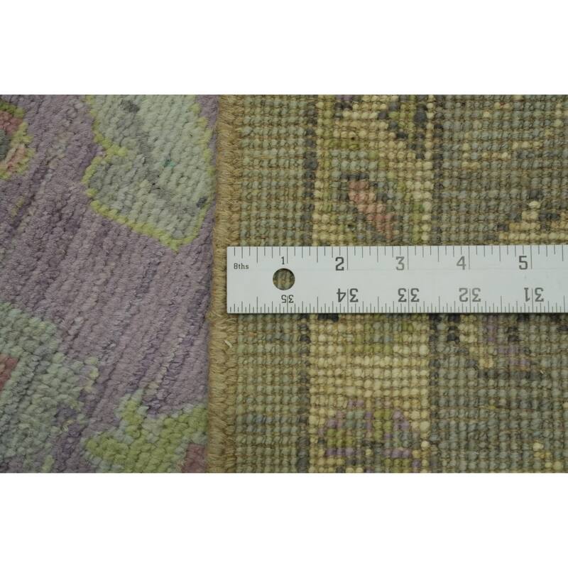 Vegetable Dye Oushak Turkish Area Rug, Medallion Geometric Carpet - 9' 10'' X 8' 2''