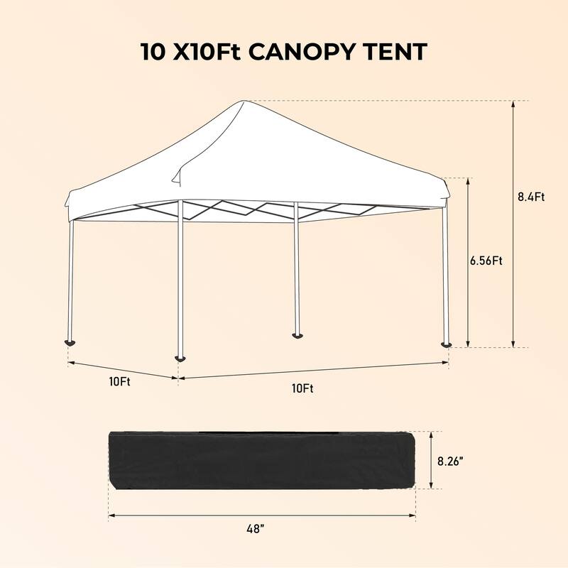 Anmytek Gray 10x10 Pop Up Gazebo Canopy Tent with Removable Sidewalls and Windows plus 4 Weight Sand Bags and Carry Bag