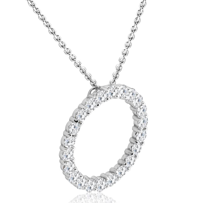 Bliss Diamond 5ct Diamond Circle Pendant White Gold Lab Grown