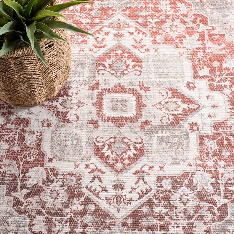 SAFAVIEH Handmade Saffron Karley Traditional Tribal Ivory/Rust Cotton Rug