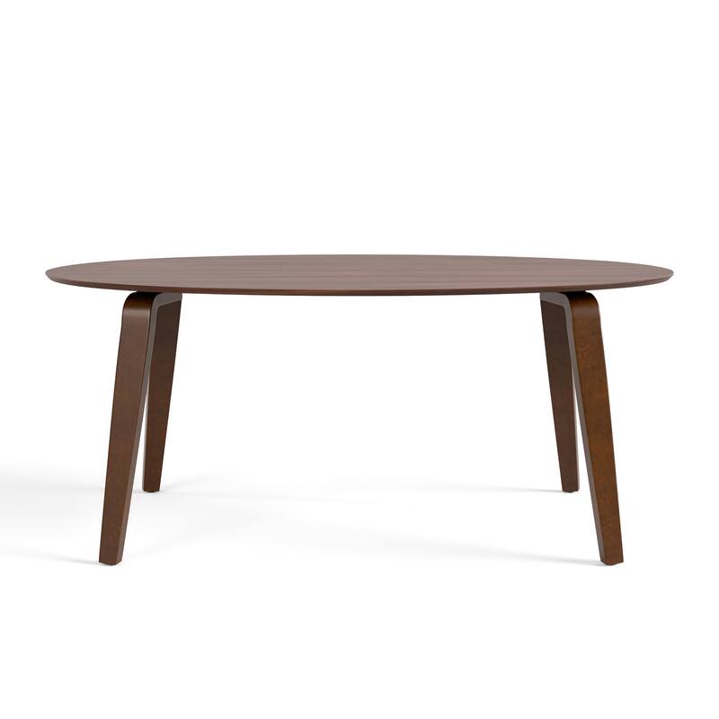 Furniture of America Beau I Mid-century Walnut 71-inch Wood Oval Dining Table