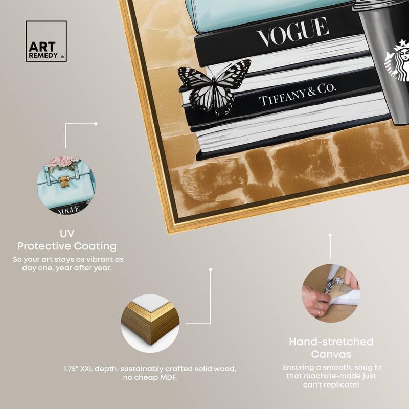 Golden Era of Glam Books Canvas by Art Remedy