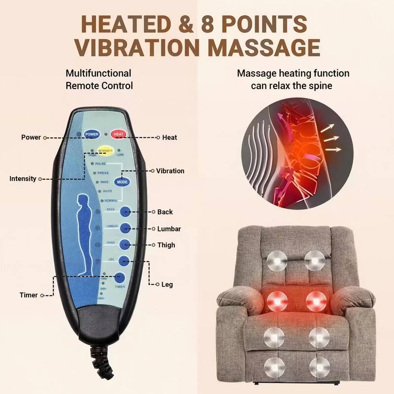 Flatship 4 Motors Power Lift Recliner,Adjustable Headrest Oversized Recliner Chair with Heat/Massage