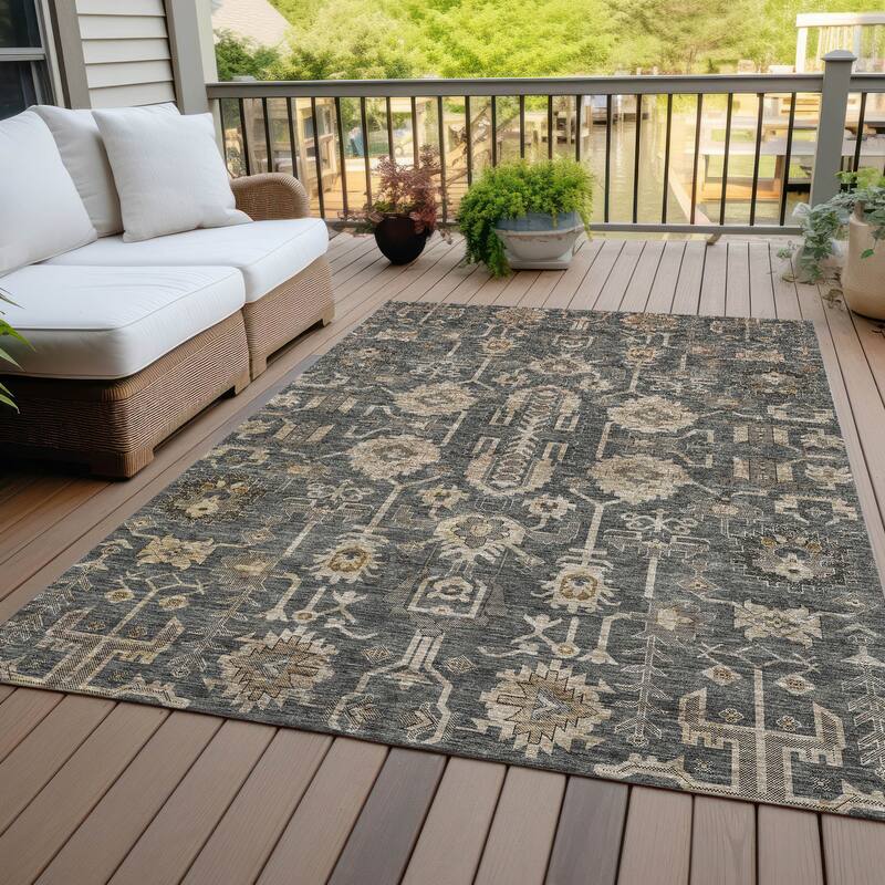 Machine Washable Indoor/ Outdoor Chantille Boho Rug