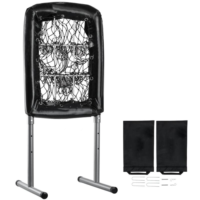9 Hole Baseball Pitching Net for Training, Adjustable Strike Zone Trainer