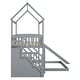 preview thumbnail 1 of 18, Grey Twin Over Twin Wood House Bunk Bed with Two Drawers and Slide Grey - Twin