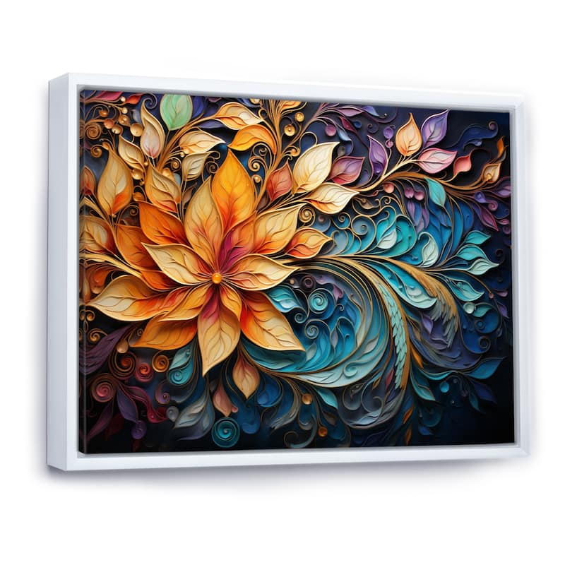 Designart "Colorful Indian Art Mystic Rangoli I" Indian Art Framed Wall Decor