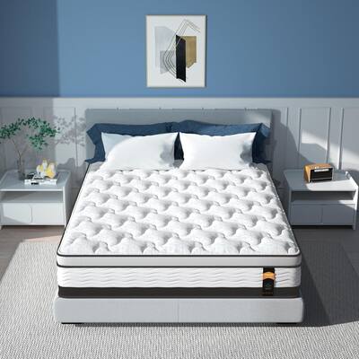 14 inch Twin Hybrid Mattress in a Box, Cooling Gel Infused Memory Foam and Pocket Spring Mattress, Medium Firm, 38 x 74 inches