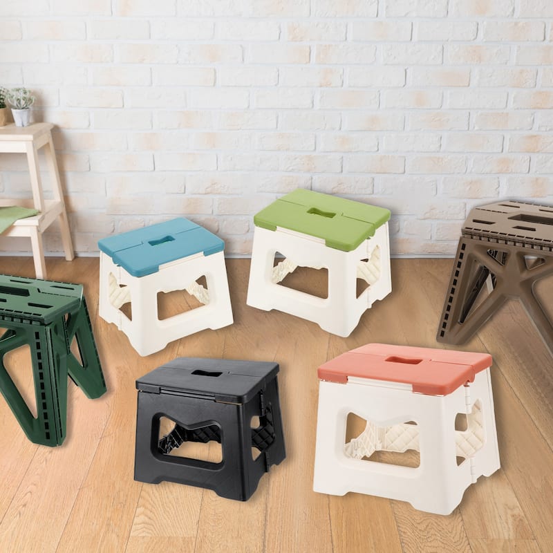 9" Folding Step Stool for Adults 275 lbs Capacity - 11.4 x 7.9 x 9.3inch