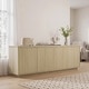 preview thumbnail 39 of 71, Wave Textured Modern Sideboard Cabinet Ribbed Door - Wood