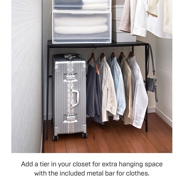 Yamazaki Home Expandable Suitcase Rack, Steel, Expandable - L 18.9