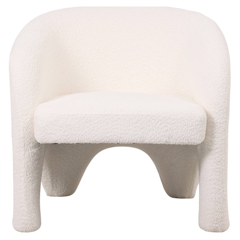 Lylo Velvet/Boucle Accent Chair with Barrel Back Design for Home Office Living Room and Bedroom, No Assembly Required
