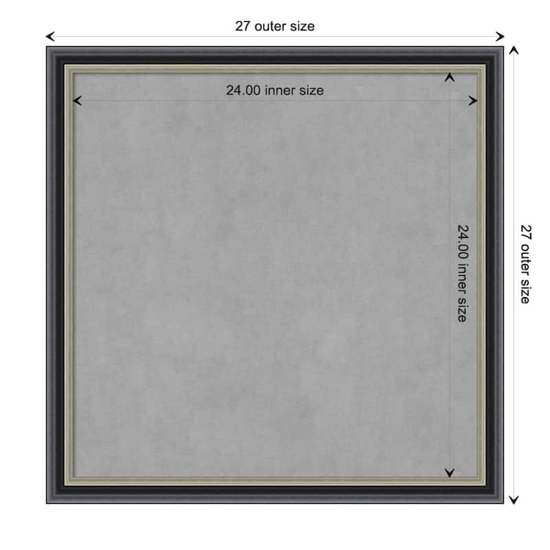 Amanti Art Theo Black Silver Framed Magnetic Board - Board Size 24x24