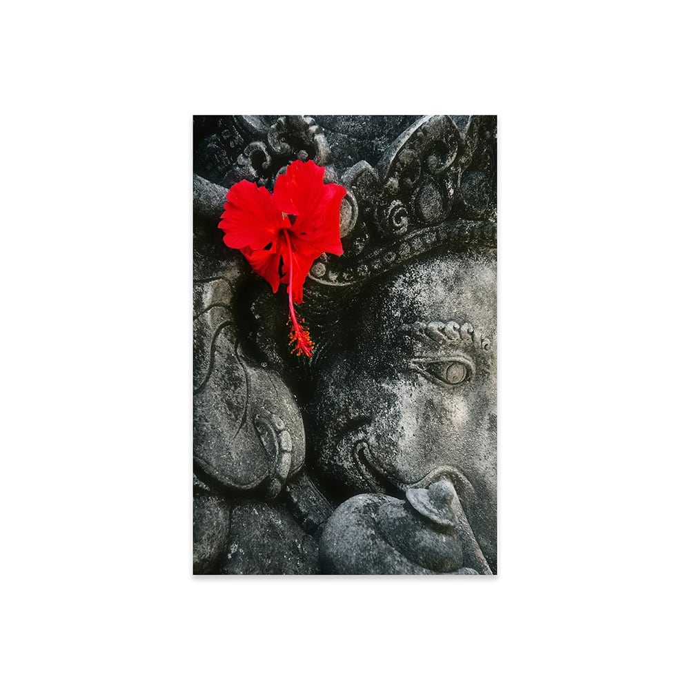 Ganesh Holy Hindu God Statue Print On Acrylic Glass by Unknown Artist