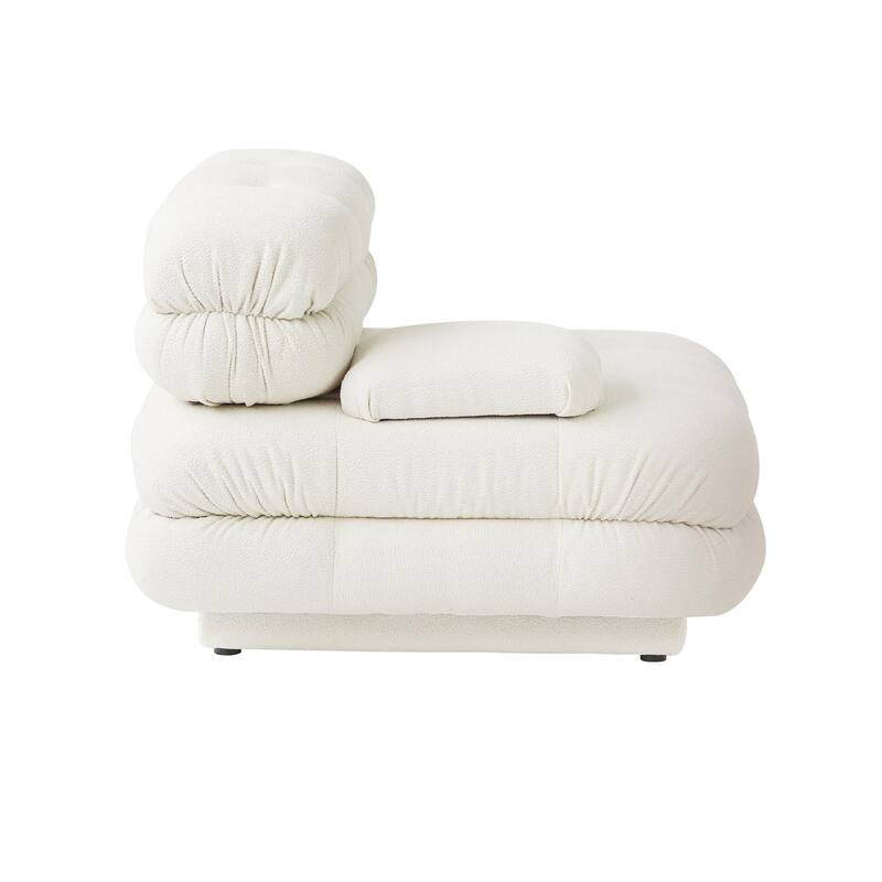 L-Shaped Modular Sectional Couch, Double Layer Deep 3-Seat Couches with Chaise Ottoman