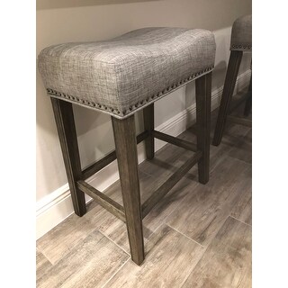The Gray Barn Barish Backless Saddle Seat Counter Stools (Set of 2)