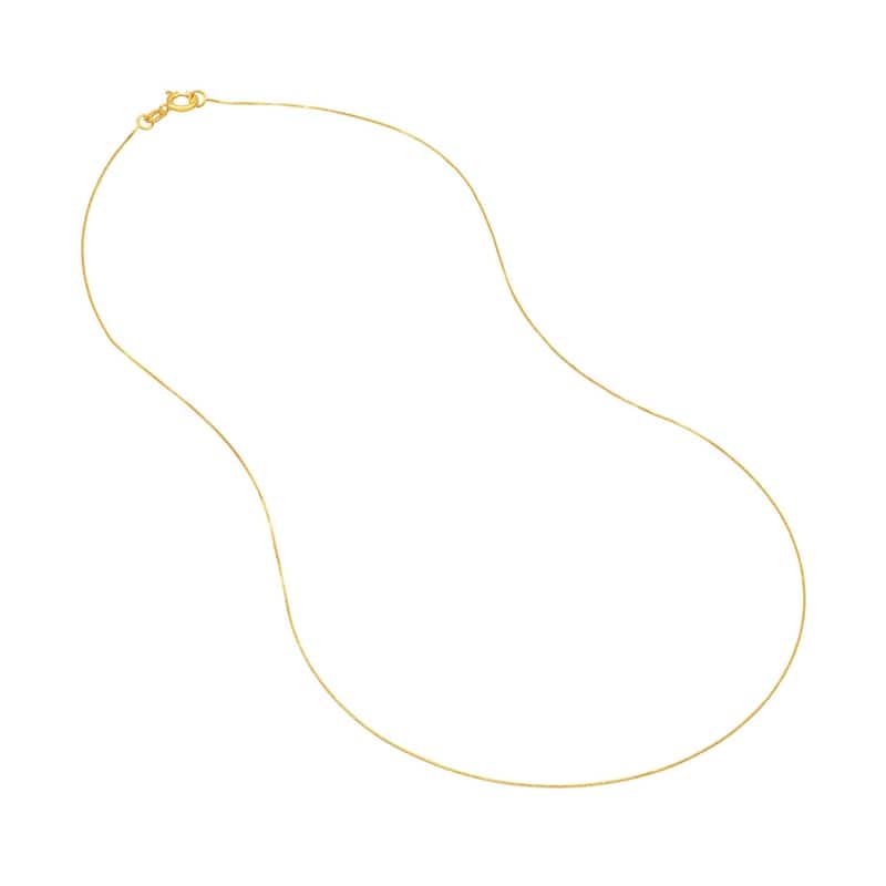 Curata 10k Yellow Gold 0.42mm Box Chain Necklace (Spring Ring)