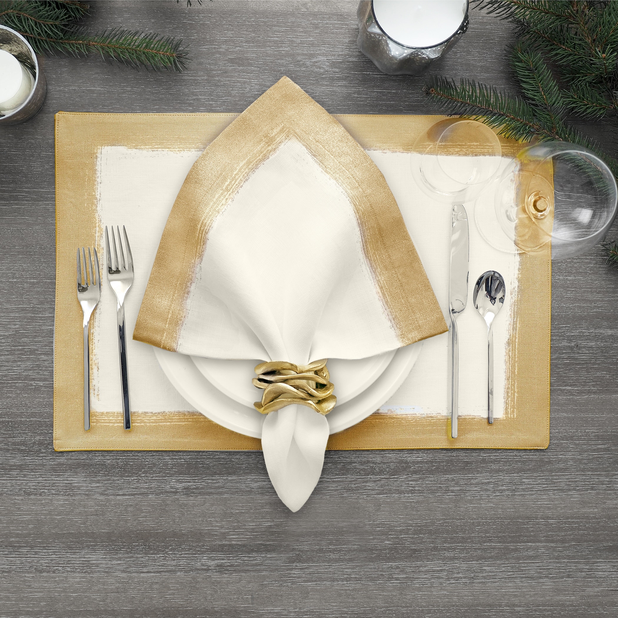 Villeroy and Boch Metallic Brushstroke Napkins (Set of 4) - 21" w x 21" l