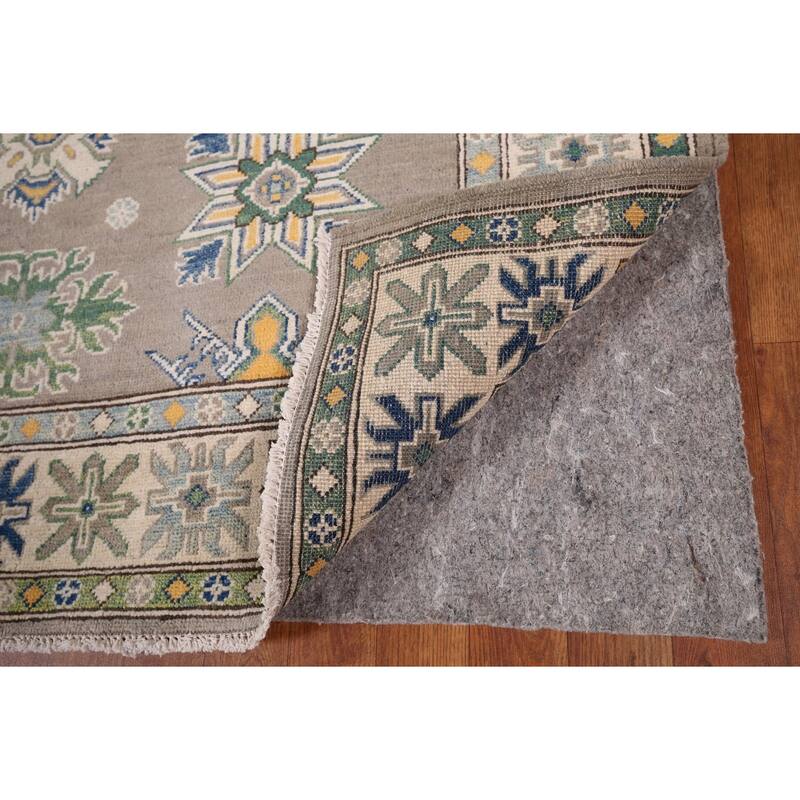 Oriental Grey Kazak Area Rug Handmade Wool Carpet - 5'0" x 6'10"