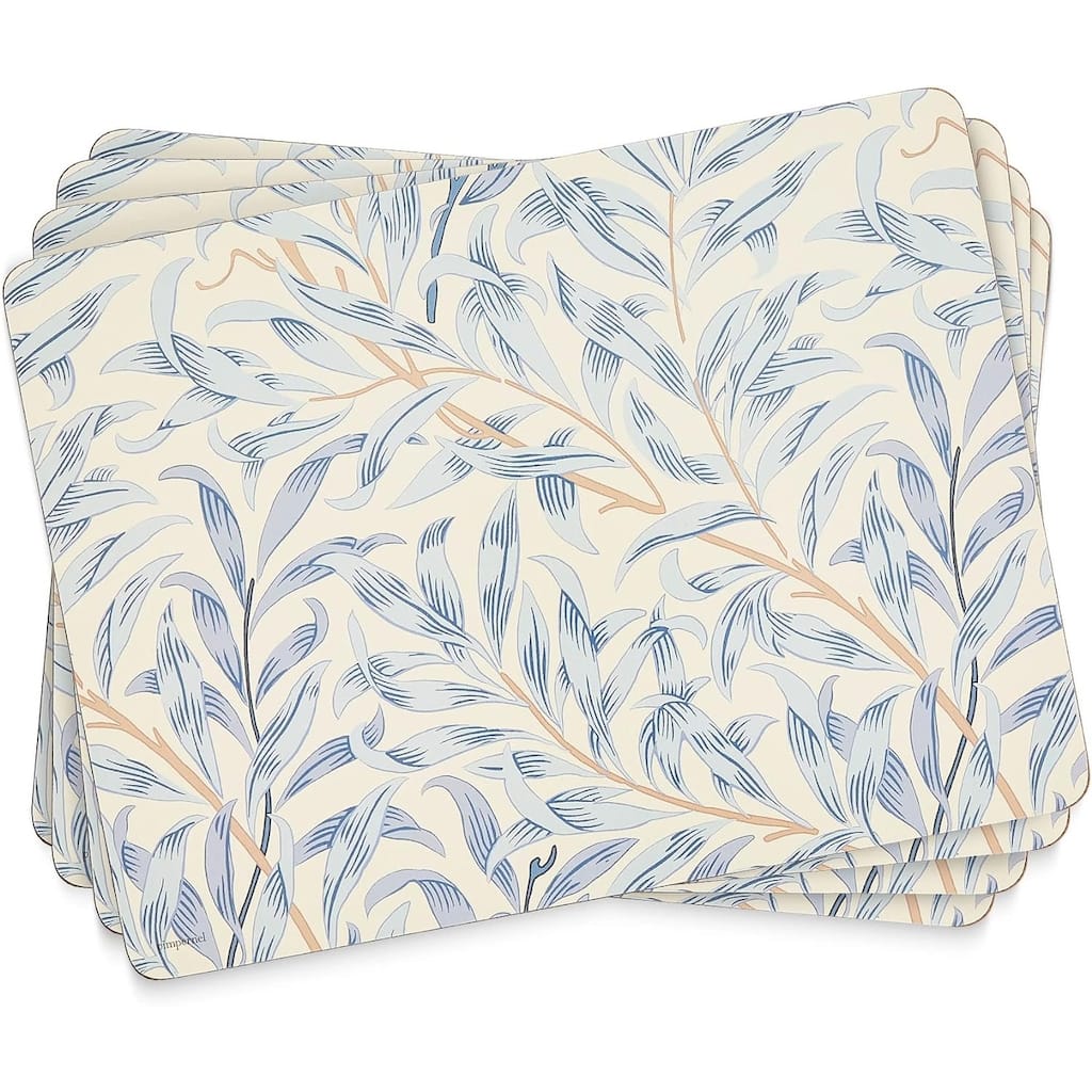 Pimpernel Set of 4 Morris and Co Willow Bough Blue Placemats - 15.7 Inch x 11.7 Inch