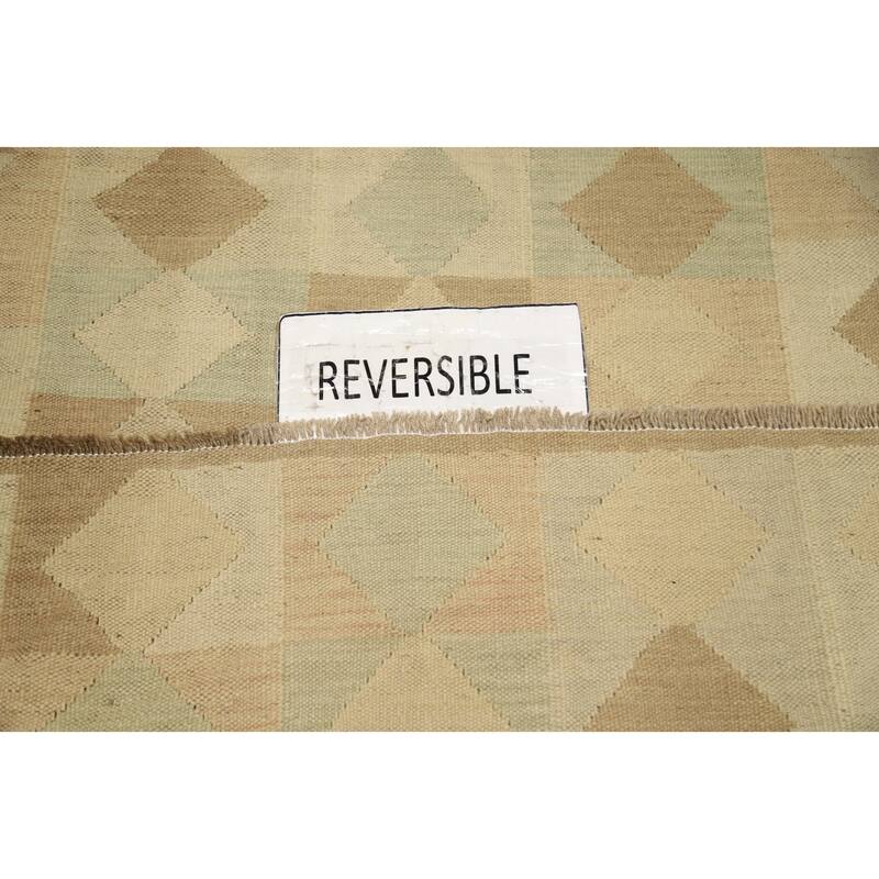 Hand Woven Oriental 100% Wool Carpet Southwestern Modern Multi-Colored Kilim Runner Rug - 8' 8'' X 3' 0''