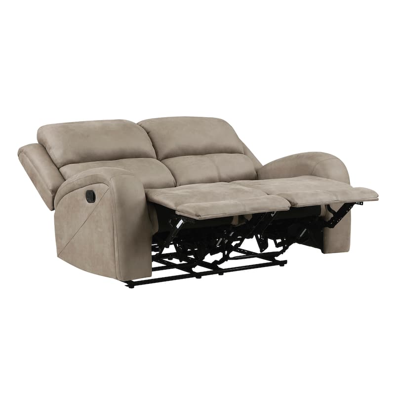 Mabel 2-Piece Polished Microfiber Manual Reclining Sofa Set