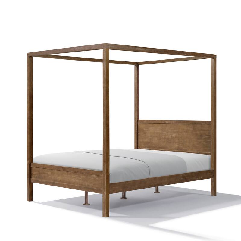 Christopher Knight Home- Marlowe Solid Wood 4 post Canopy Bed with Headboard